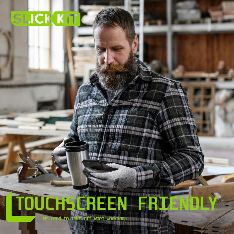 SLICK KIT Work Gloves MicroFoam Nitrile Coated, for Men and