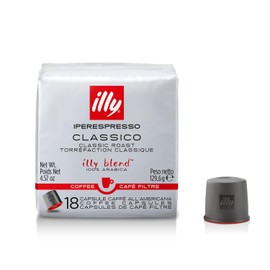 illy Kaffee, Filterkaffee Kapseln Iperespresso Classico, klassische Röstung - Verpackung mit 18 Kaffeekapseln
