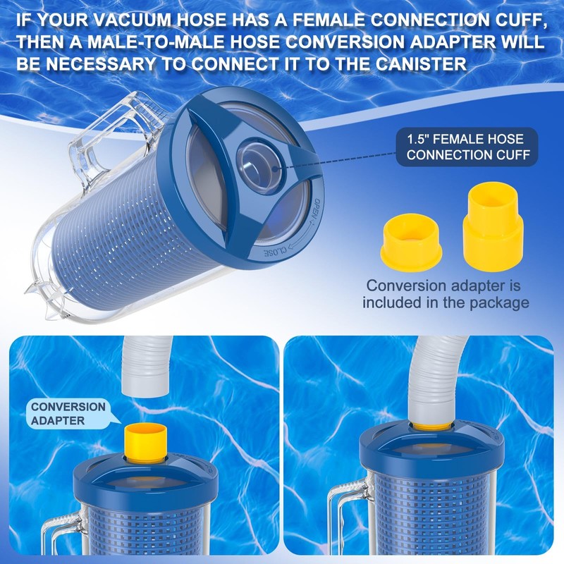 POOLAZA Pool Leaf Canister for Pool Vacuum, Professional Pool Leaf