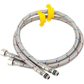AWAROCKY 60CM and 80CM Long Bathroom Kitchen Faucet Connector Braided Stainless Steel Supply Hose 1/2-Inch Female Compression Thread x M10 Male Connector, x 2 Pcs (1 Pair) and 2 Spanner