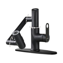 CHOMELY Single Hole Rotatable Bathroom Faucet with Temperature Display in Fahrenheit (Batteries-Free) 3 Water Modes 360 Degree Rotating Sink Faucet, Matt Black