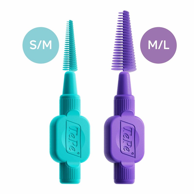 TePe EasyFit, Conical Interdental Brush, Purple, M/L, 6pcs, Plaque Removal,