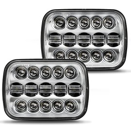 BICYACO DOT 110W 5x7 7x6 Inch Led Headlights Hi/Low Led Sealed Beam Projector Headlamp Compatible with Jeep Wrangler YJ Cherokee XJ Kenworth T300 1997-2010 H4 Plug H6054 H5054 6054 6052 (Chrome)