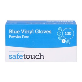 Safetouch Vinyl Examination Powder Free Gloves Large Blue 100 units