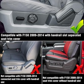 Adzfel 2PCS Compatible with Ford F150 Seat Trim Cover Panel & Seat Switch Housing Bezel 2009-2014, Lincoln Mark LT Front Driver Side Seats Panel Replacement Cover BL3Z1561693AB BL3Z14A706EB-Steel Grey