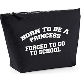 Hippowarehouse Born to be a princess forced to go to school printed make up cosmetic wash bag 18x19x9cm
