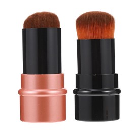 2 Piezas Brocha Telescópica Para Base De Maquillaje Cepillo De Polvo Retráctil Cepillo Para Polvos Sueltos Rubor Portátil El Plastico Rojo Cosmético Polvo Suelto