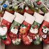 5 Pack Christmas Stockings with 3D Snowman/Elk/Santa Claus/Penguin/Elf, Large 18’’