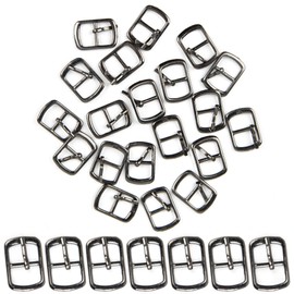 Framendino, 20 Pack Black Rectangular Metallic Single Prong Pin Shoes Buckles Metal Roller Hardware for Bags Leather Belt
