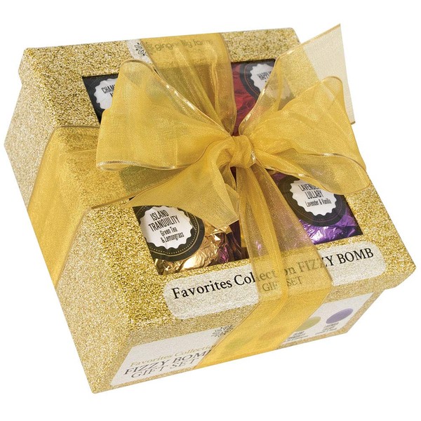 Ginger Lily Farms Botanicals Favorites Collection Fizzy Bomb Gift Set, 3 Ounces Each, 4-Count