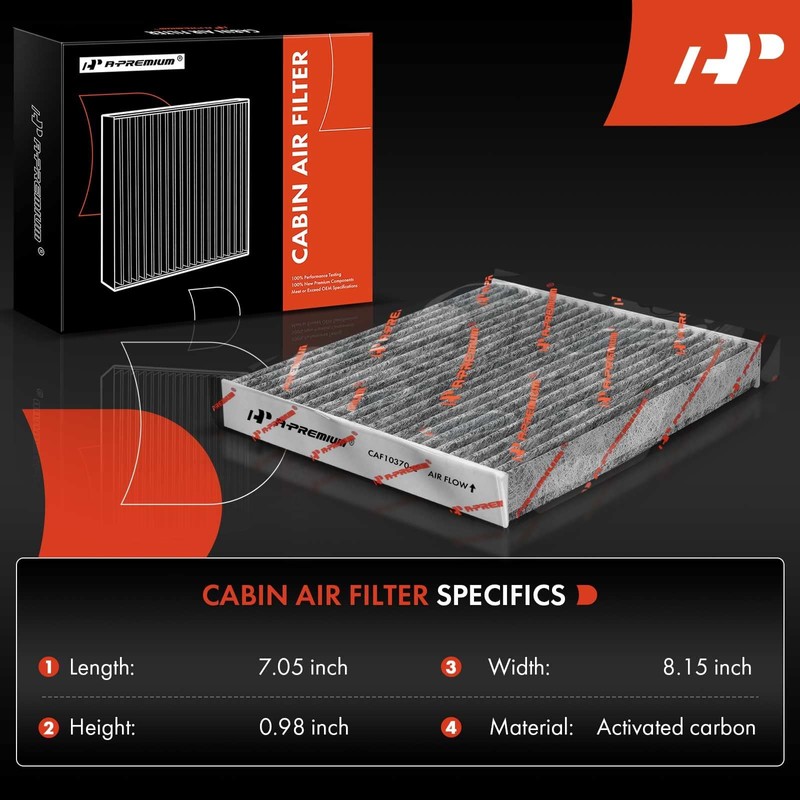 A-Premium - Filtro de aire de cabina de 2 piezas