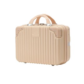 Balakaka Makeup Travel Case Hard Shell Vanity Cases Portable Waterproof ABS Cosmetic Case with Elastic Band and Zipper, Hand Luggage Cosmetic Case for Women Girl, Pink