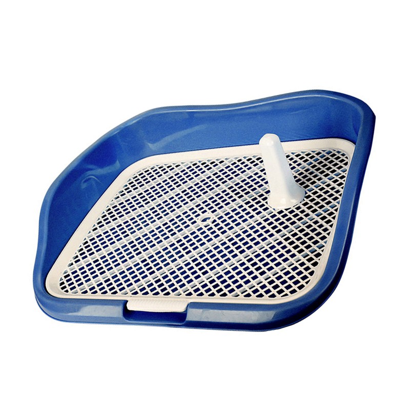 Dog Potty Tray with Raised Fences Removable Mesh Grid Pad