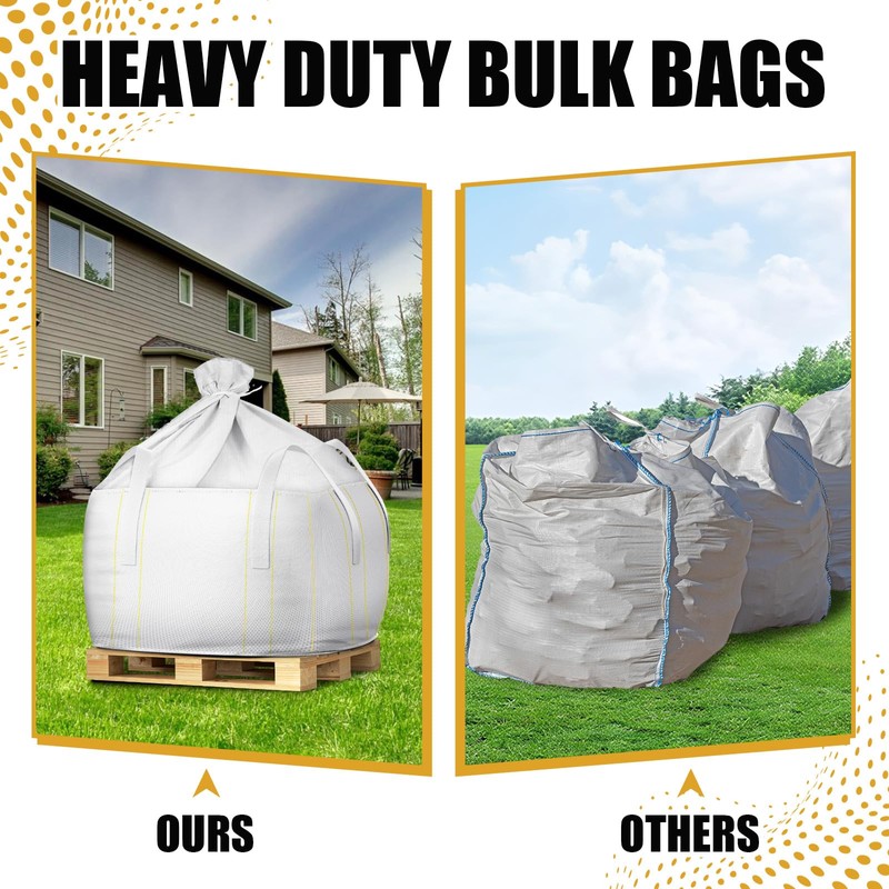 Hoolerry 10 Pcs FIBC Bulk Bag, 1.5 Ton 39" L