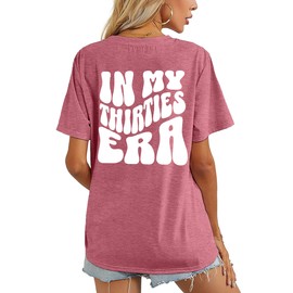 30th Birthday Gifts for Her in My Thirties Era Tshirt Women Vintage 1994 Graphic Tee Thirty Birthday Tops Pink