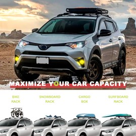 KINGGERI Roof Racks Cross Bars Replacement for Toyota RAV4 2013-2018 Accessories, Aluminum Rails Cross Bar Crossbars Rooftop Cargo Basket Carrier Bag Luggage Rails Snowboard Skiboard Bike