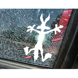 XTRAYXRAY Funny Coyote Splat Sticker Car Decal Window Bumper Decal Sticker Suitable for Cars, Trucks Great for Dents (White)