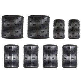 VOKMEMC Pack of 8 Thermal Hair Rollers, Thermal Rollers, Reusable Hair Rollers for Short Hair, Medium Hair, Long Hair, Various Sizes (Black)
