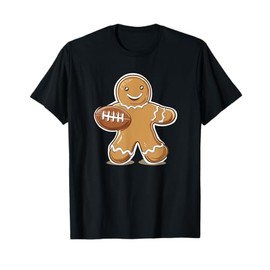 Cool Gingerbread Player with American Football Costume T-Shirt