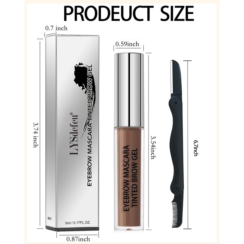 Gray Eyebrow Gel Tinting Kit,Light Grey Waterproof Eye Brow Stain