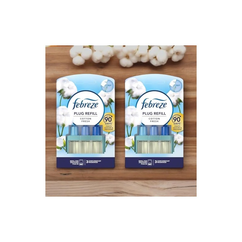 2 x Febreze 3Volution Plug-In Refills – Cotton Fresh Scent