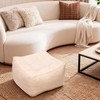Kinevoli Square Corduroy Pouf Ottoman, Soft Fluffy Foot Stool with