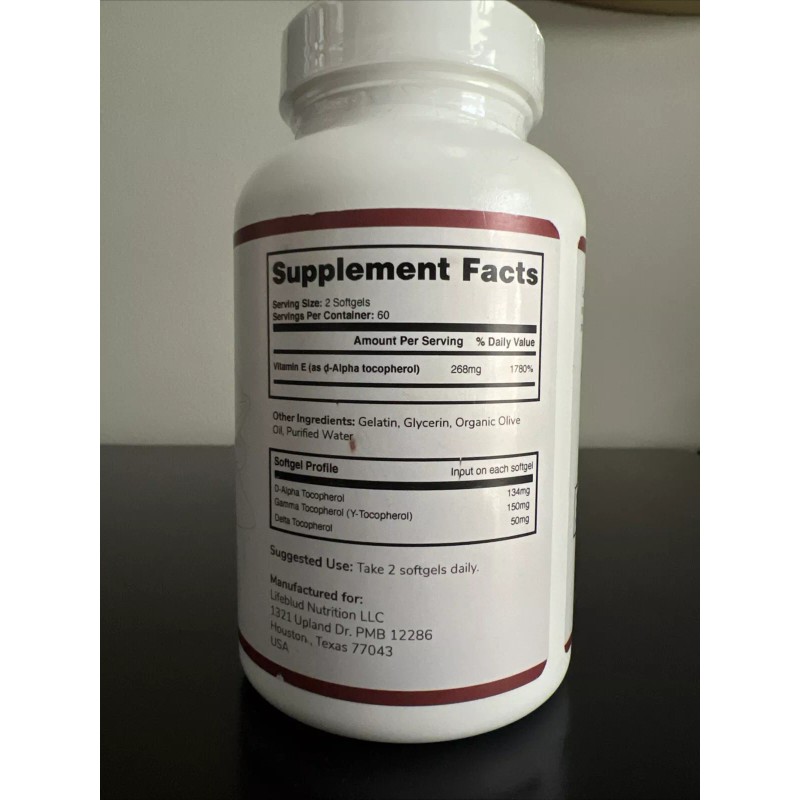 LifeBlud Antidote Li Vitamin E 120 Softgels Exp 1/2027 -