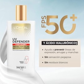 Kit L'Oreal Paris Skincare Serum Facial ácido hialurónico + Crema en Gel Revitalift ácido hialuronico + UV Fluid, protector solar sin color fps50
