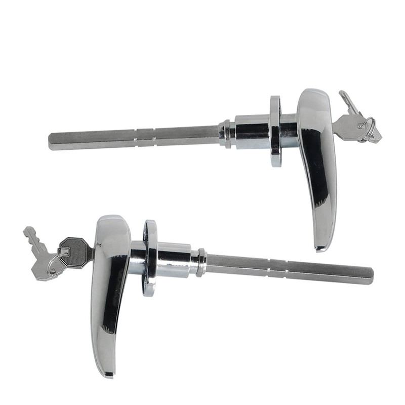 WFLNHB Outside Locking Door Handles Silver Steel Replacement for 1933