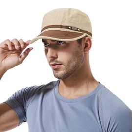 Initlove Military Hat Cadet Army Cap Flat Top Hats for Men Women Green