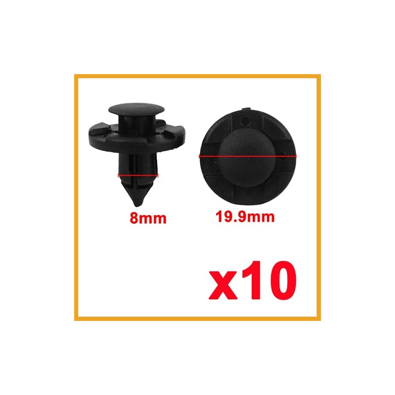 Partuto 10 Plastic Bumper Fender Flare Fastener Rivet 8mm for