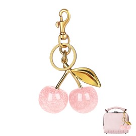 ZPLASK Cute Shiny Cherry Keychain, Fresh and Sweet Style Cherry Bag Charm, Bag Charm for Handbag, Wallet, Backpack, Phone Fashion Accessory