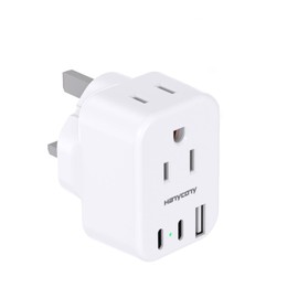 US to UK Ireland Travel Plug Adapter, HANYCONY Type G Travel Adapter 2 Outlets 3 USB Ports(2USB C), UK Power Adapter Converter for USA to Dubai England London Scotland British Kenya Irish Hongkong