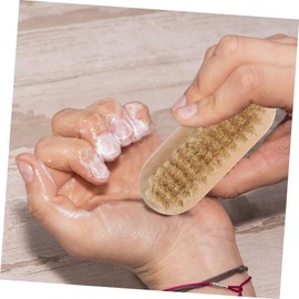 FRCOLOR 2 Pcs Natural Boar Bristle Nail Brushes Two Sided Wooden Manicure Pedicure Tool for Cleaning Fingernails and Toenails for Home and Professional Use