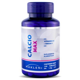 Maklen Calcio Max - Calcio  Vitamina D3 y Omega 3 - Suplemento Mineral para la Salud sea y Muscular - 140 Tabletas de 1,800 mg                        