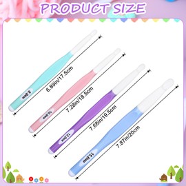 4 PCS Rubber Handle Crochet Hook Plastic Crochet Hooks Knitting Hook Crochet Hooks for Crocheting Ergonomic Handle Crochet Hooks Weaving Tools for Blankets Shawl Carpet (8mm 10mm 12mm 15mm)