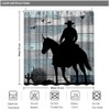 Artmyharbor Rustic Shower Curtains for Bathroom Western Cowboy Silhouette Print