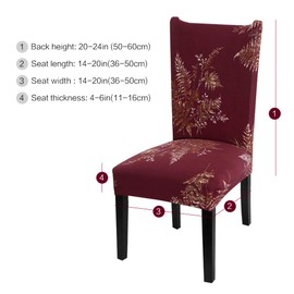 YISUN Stretch Dining Chair Covers Removable Washable Short Dining Chair Protect Cover for Hotel,Dining Room,Ceremony,Banquet Wedding Party (Red, 4 PCS)