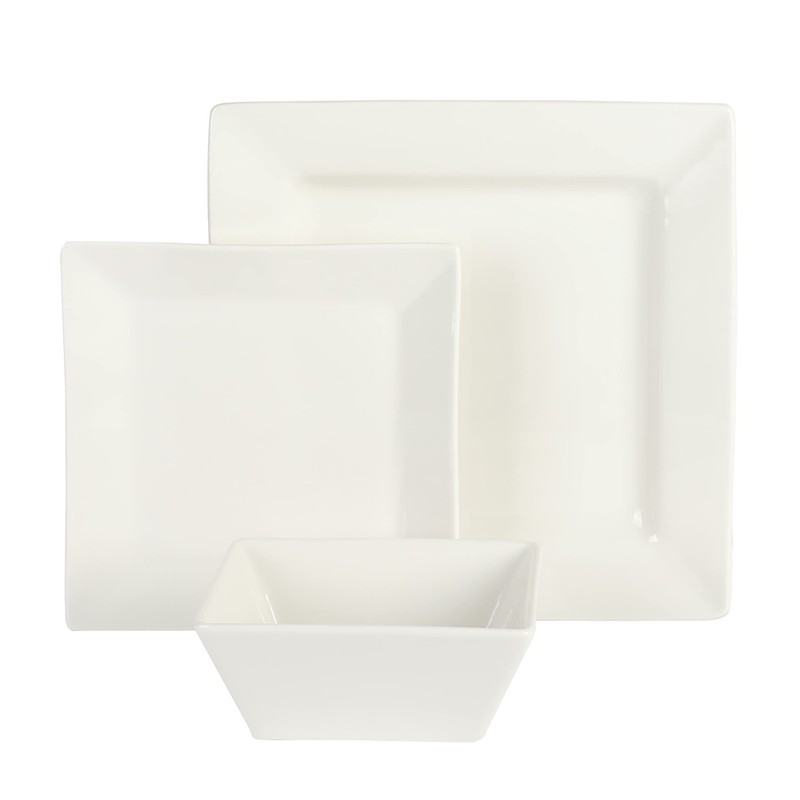 Gibson Home Zen Buffet Hard Square Porcelain Chip and Scratch