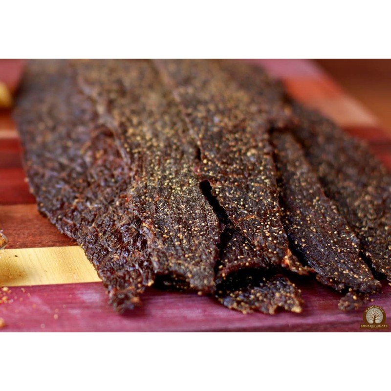 Mahogany Smoked Meats: Peppered Buffalo Jerky - 8oz