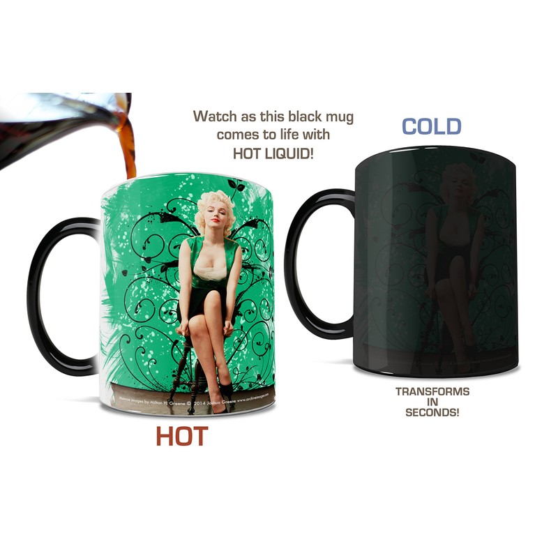 Morphing Mugs Marilyn Monroe (At My Worst) Ceramic Mug, Black