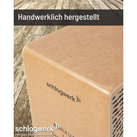 Schlagwerk CP82 Rudiments Series Snare Cajon l Natural Birch Playing Surface with Fingerprint Design l SPL Resonance Box l Fixed Wire Snares l Manufactured in Germany