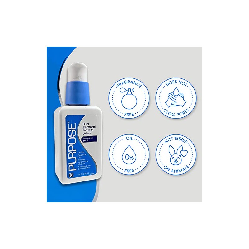 Tratamiento doble hidratante Purpose, de SPF 10 y 4 onzas,