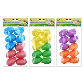 LYLAC Easter Eggs 10PK 6CM Glitter Foam Hanging 3ASST