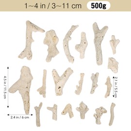 IMIKEYA 3-10cm 500g Crushed Coral for Freshwater Saltwater Aquarium Natural Coral Stone for Fish Tank Filters Aquarium