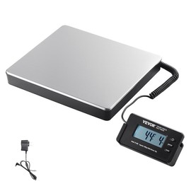 VEVOR Digital Shipping Scale, 440 lbs x 1.7 oz. Heavy Duty Postal Scale with Timer, Tare Function, HD LCD Screen Portable Package Scale for Luggage, Home, Post Office, AC/DC Powered, FCC Listed:_0.3-440 lbs„ÄêWired„Äë