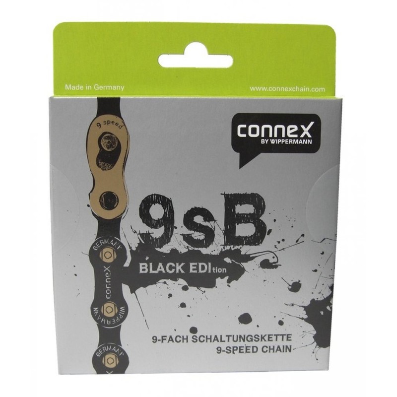Schaltungskette Wippermann Connex 9SB 114 Gl. 9-f. schwarz-gold, conneX link