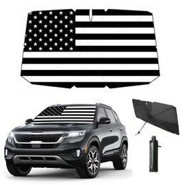 Coricha Brella Shield Paraguas, parasol para parabrisas de auto, como se ve en la televisión, con bloqueo UV, para ventana frontal, protección contra el calor, 79 x 145 cm (bandera estadounidense)