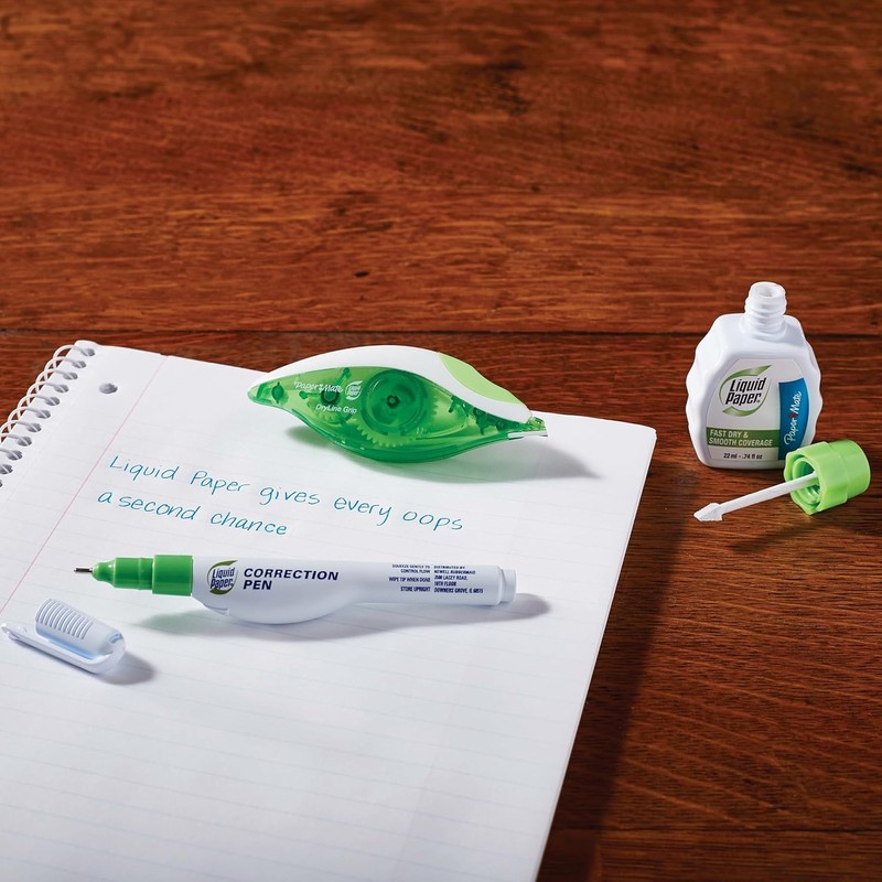 Liquid Paper DryLine Grip Clear Dispenser Correction Film, 2 Pack