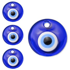 Set of 4 Nazar Bonjou Genuine Turkish Nazar Bonjou 2.5cm Diameter Amulet Hanging Decoration Turkish Blue Car Decoration Home Decoration (4, Blue)